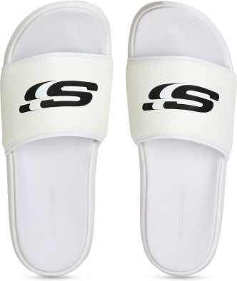 skechers white flip flops