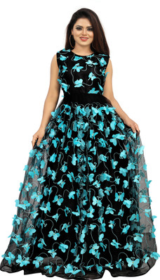 black net long frocks