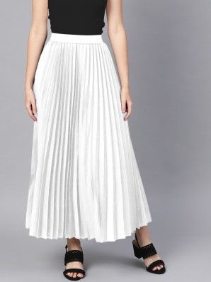 white pleated full skirt