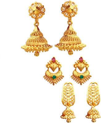 3 Gram Gold Earrings - Buy 3 Gram Gold 