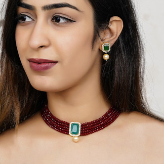 Maroon Necklaces - Buy Maroon Necklaces 