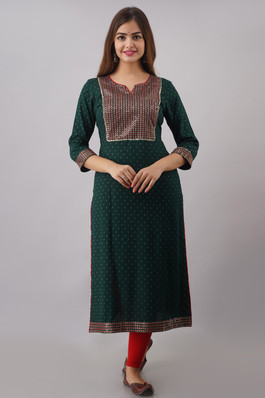 plain long straight kurtis