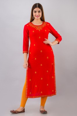 flipkart red colour kurti