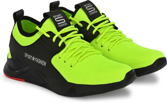 green sports shoes