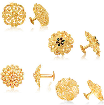 1 Gram Gold Earrings - Buy 1 Gram Gold 