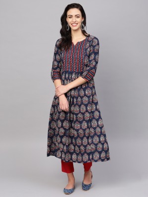 simple cotton anarkali dress