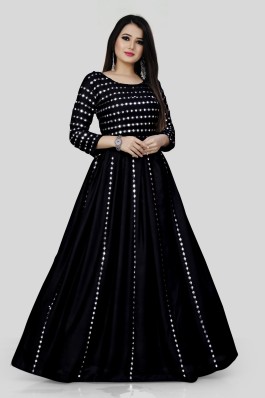 plain black gown design