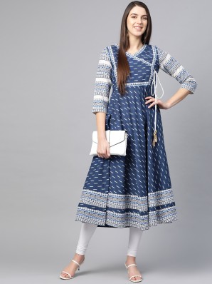 simple cotton anarkali dress