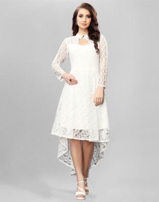 white net long kurti