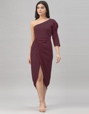 one shoulder dresses long