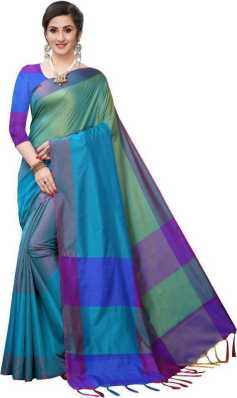 Details about   Women's Saree 75% Cotton Silk 25% Cotton Silk Blend Chandheri Silk Lightweight