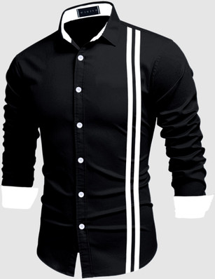 Black shirt white design clearance