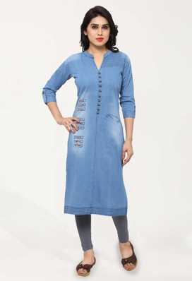 Denim Kurtis Buy Jean Kurtis Online At Best Prices Flipkart Com
