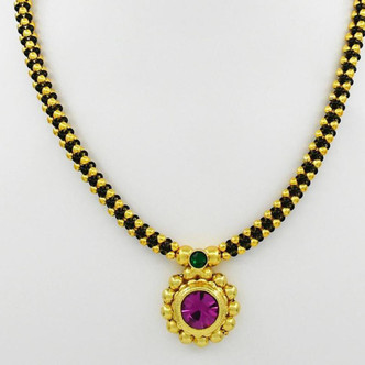 Black Beads Gold Chain Designs - Buy 