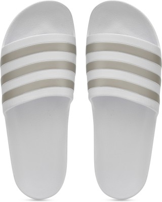 white adidas slippers