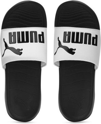 puma flip flops black