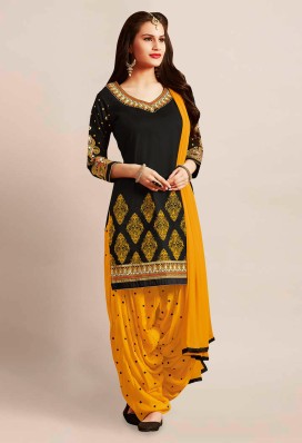 patiala dress black colour