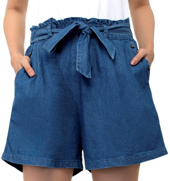 Basic Zwart High Waist Jeans Short met Knopen - Uwantisell.nl
