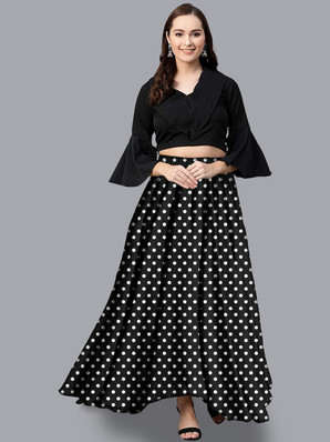 crop top with long skirt flipkart