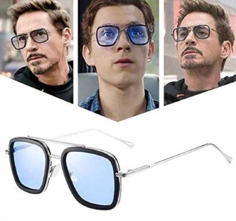 Outings Camping Tony Stark Iron Man Glasses Daylight Lenses Big Box Hd Night Vision SUNGLASSES Women and Men for Driving 