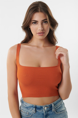 orange spaghetti strap top