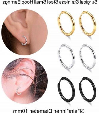 Choose a Color and Design 14K Gold Small Polished Round Thin 1mm Unisex Click-Top Hoop Earrings for Men Women 
