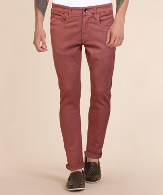 red colour jeans for men