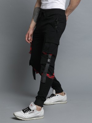 cargo black pants men