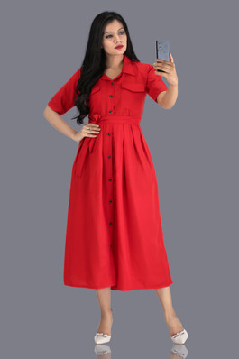 Buy Red One Piece Party Wear Dresses 