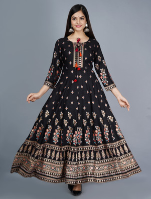 Black Anarkali Dresses - Buy Black 