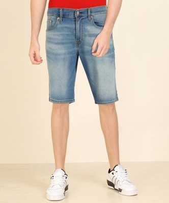 mens black denim shorts levis