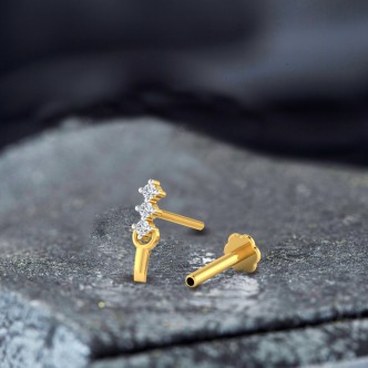 diamond nose pin gold