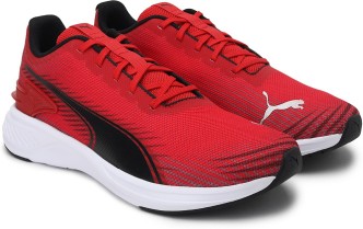puma red black sneakers