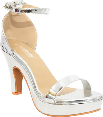 2.5 inch silver heels
