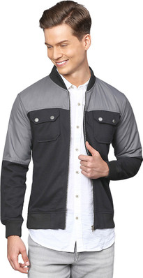 campus sutra men black self design quilted jacket