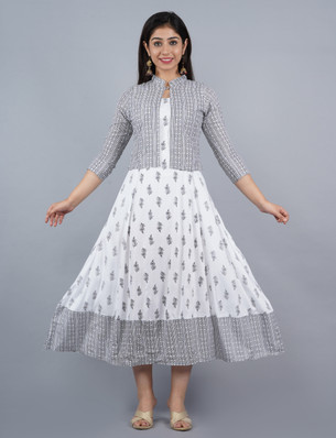 white anarkali designs