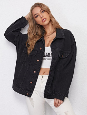 black denim jacket fur