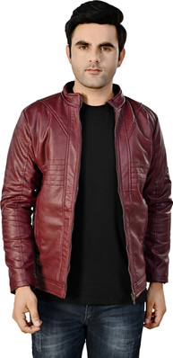 cherry colour leather jacket