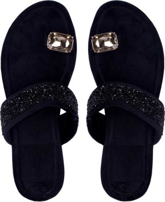 black chappal for ladies