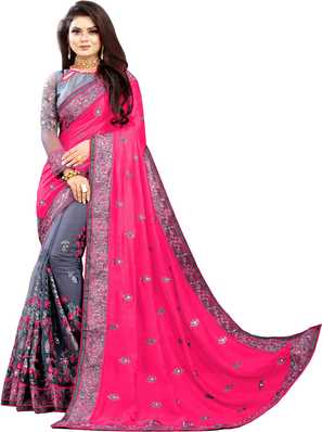 Heavy Work Sarees Buy Heavy Net Sarees With Stone Work Online At Best Prices In India Flipkart Com