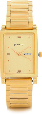 sonata golden wrist watch