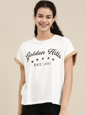 DAMEN Hemden & T-Shirts T-Shirt Stickerei Bershka T-Shirt Gelb M Rabatt 68 % 