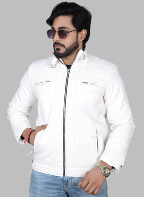 all white leather jacket