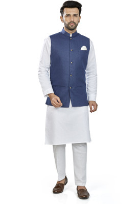 kurta pajama with jacket white
