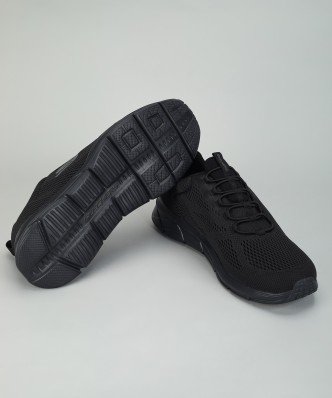 skechers black sole shoes