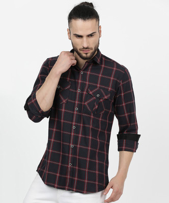 Red And Black Check Shirt - Buy Red And 