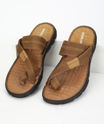 woodland leather slippers for men