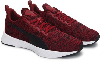 puma red black shoes