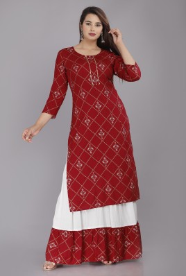 flipkart long kurti with skirt