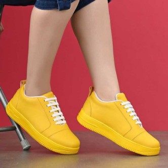 yellow color sneakers